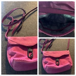 Pink crossbody alligator skin bag barely used